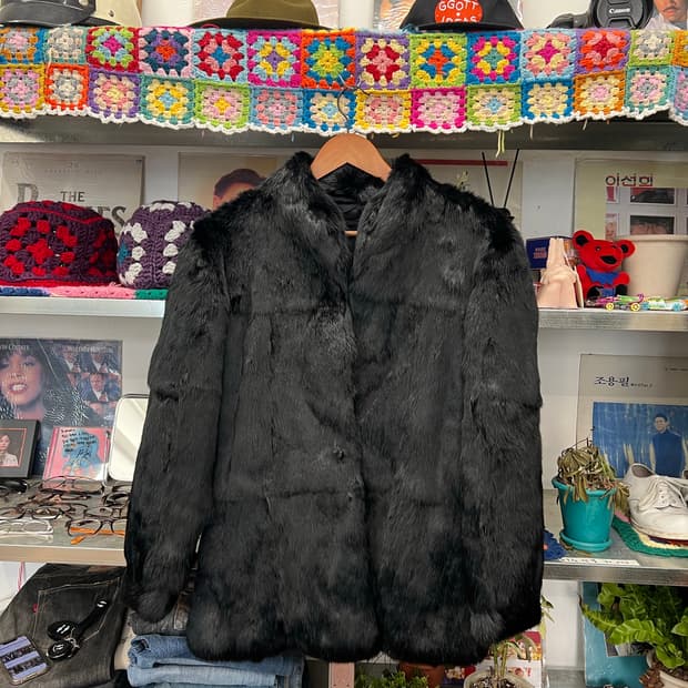 Vintage Y2K Black Fur Jacket