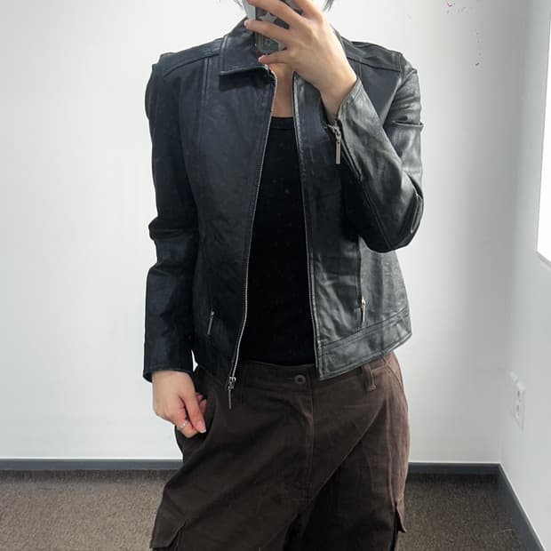 Vintage 블랙 일제 리얼 레더 자켓