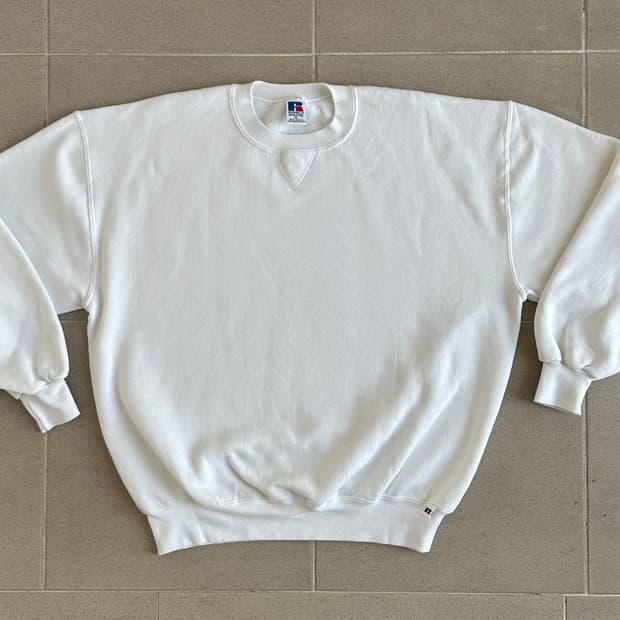 90s 빈티지 러셀 스웻셔츠 화이트 XL USA