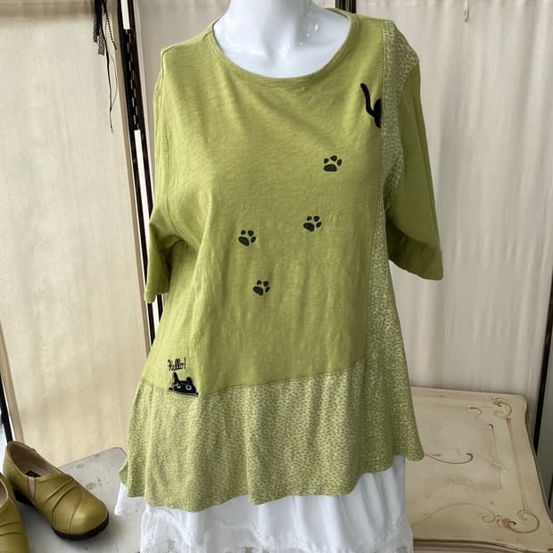 hagumi quirky patchwork half t-shirt