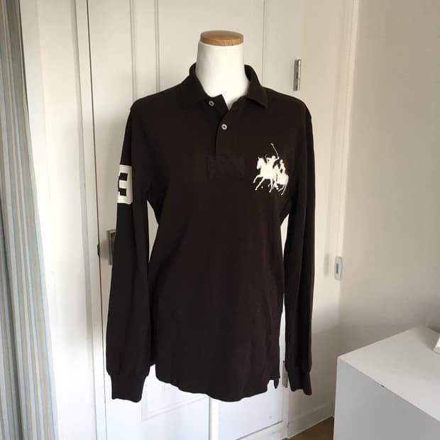 폴로 빅포니 롱슬리브 카라 티셔츠 다크브라운
