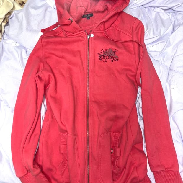 갸루 핫핑크 후드집업