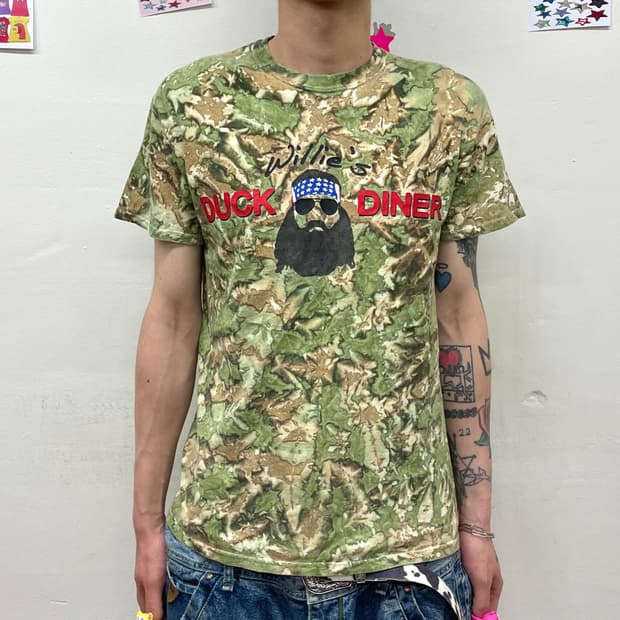 American flag man, tie-dye T-shirt