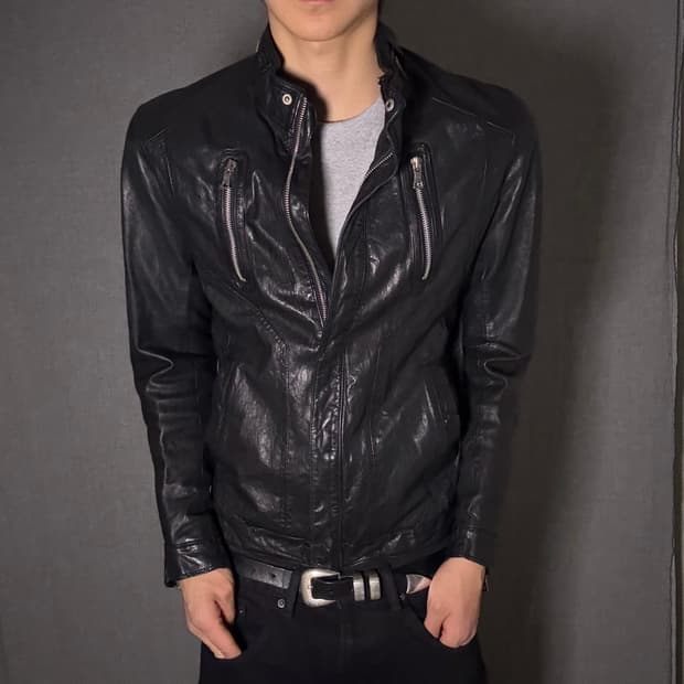 ltaly lamb skin leather jacket