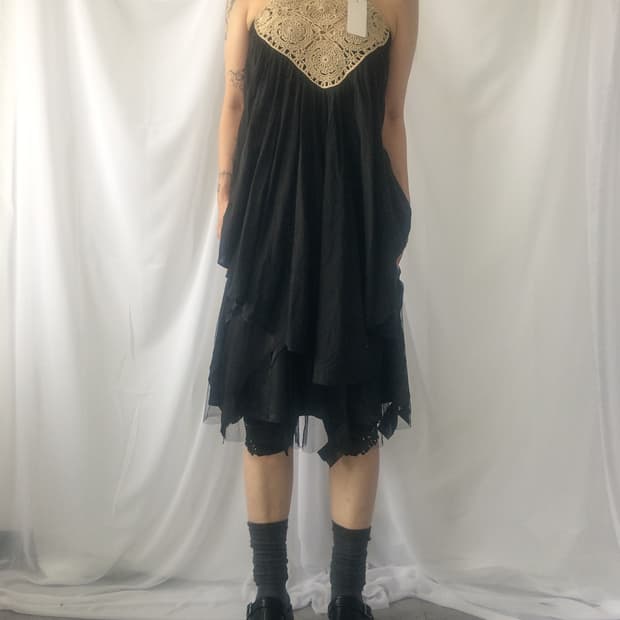 Crochet point tied holter neck top