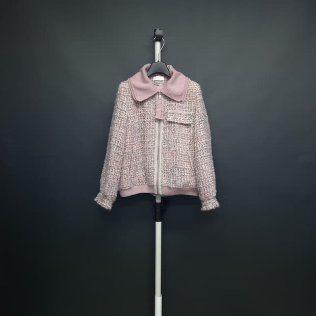 발렌시아 춘추동 트위드 얇은 패딩 점퍼 55