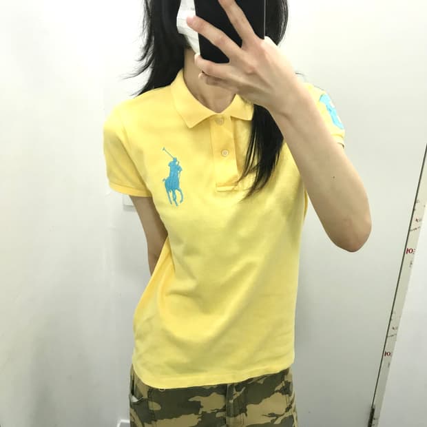  폴로 빅포니 옐로우 노랑색 카라티 반팔티셔츠