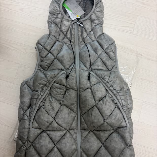 로아 하이킹 누나 800 후드 다운 패딩 베스트 그레이 L