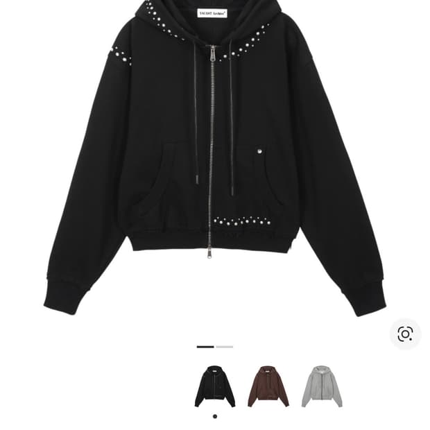 베이컨트아카이브 스터드 후드집업 s