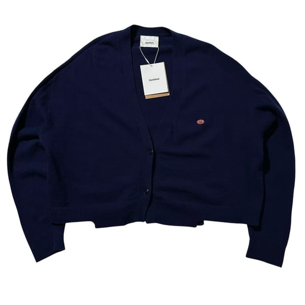 (새상품) 스탠드얼론 크롭 니트 가디건 네이비