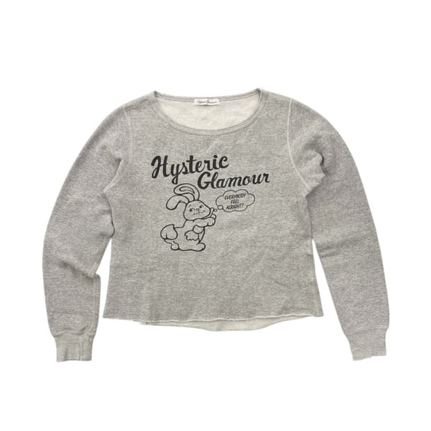 히스테릭글래머 버니 스웻셔츠 맨투맨 멜란지 그레이
