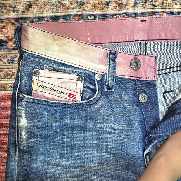 디젤 로우라이즈 워싱 데님