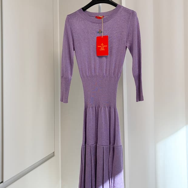 비비안웨스트우드 임포트 퍼플 니트 원피스