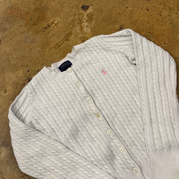 폴로 랄프로렌 아이보리 니트 가디건 