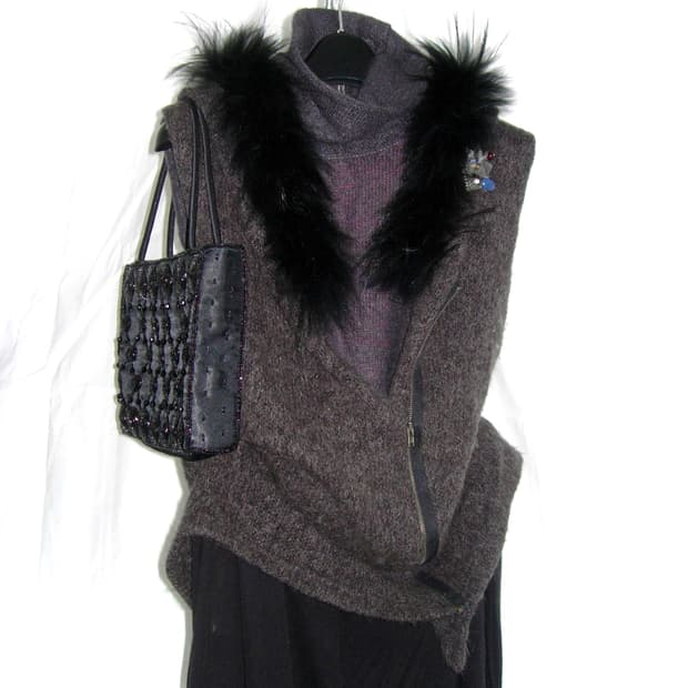 니트 베스트 집업