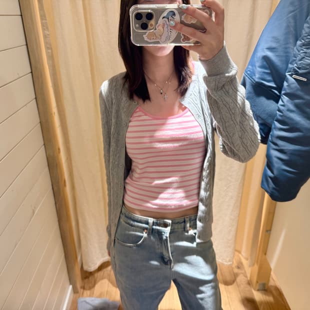 브랜디멜빌 핑크 스트라이프 나시