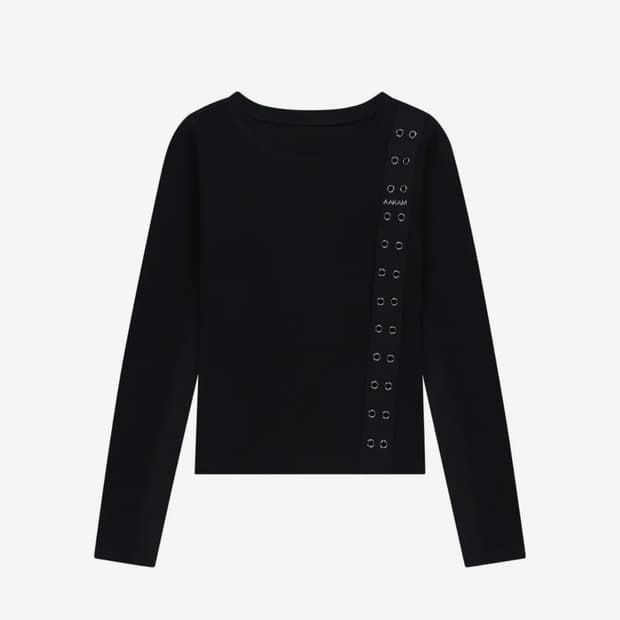 아캄 사이드 아일렛 롱슬리브 블랙