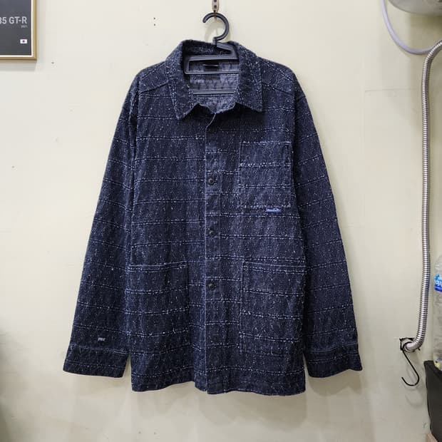 [XL] BROWNBREATH 트위드 셔츠 자켓 (네이비)