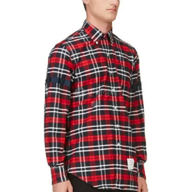 2사이즈 톰브라운 레드 체크 셔츠 암밴드 남성용