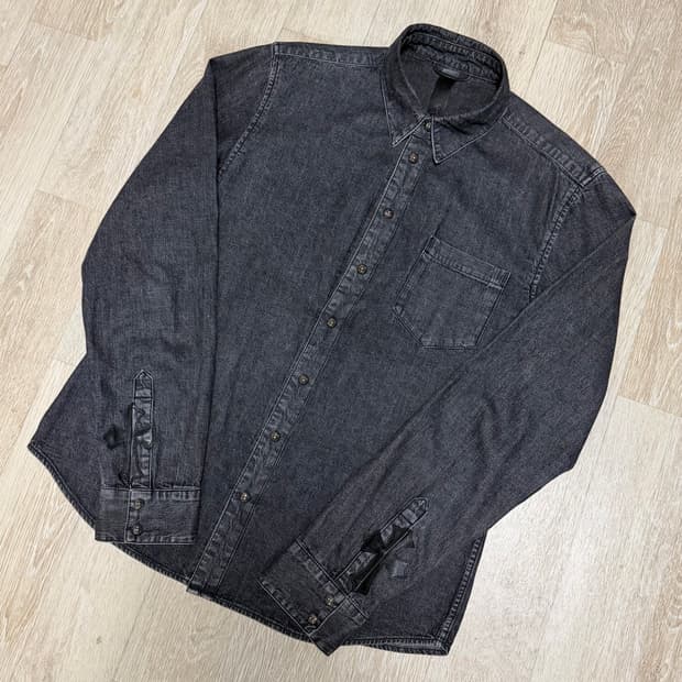 [L/새상품급] 크롬하츠 레더패치 데님 셔츠 자켓