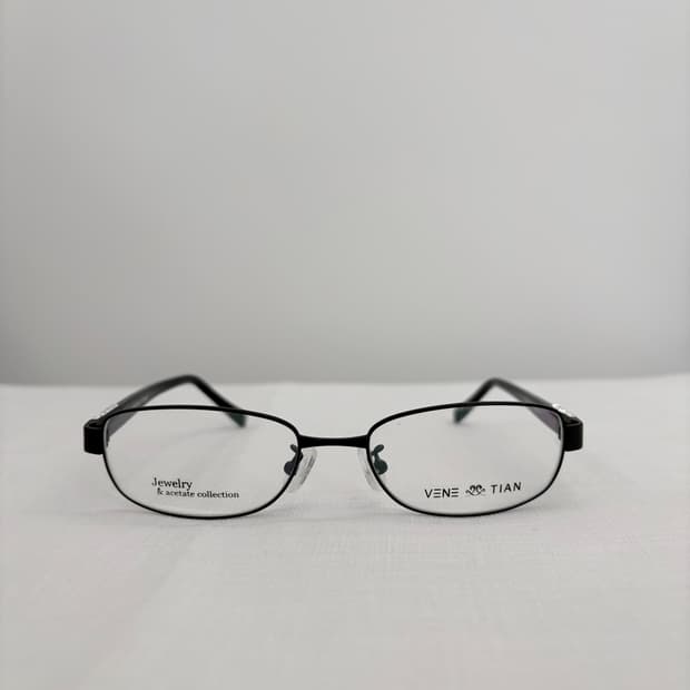 VENETIAN 큐빅 블랙 사각 빈티지메탈테 