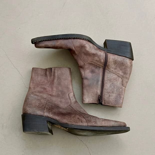 빈티지 브라운 웨스턴 부츠 