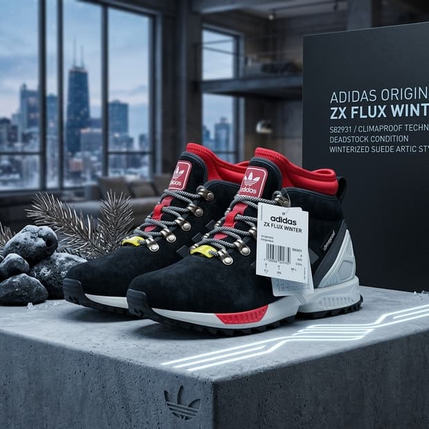 [새상품/희귀] 아디다스 ZX 플럭스 윈터 블랙 (245) - 소가죽
