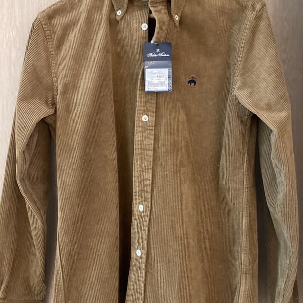 브룩스 브라더스 브라운색 코듀로이 버튼다운 셔츠 S 새상품