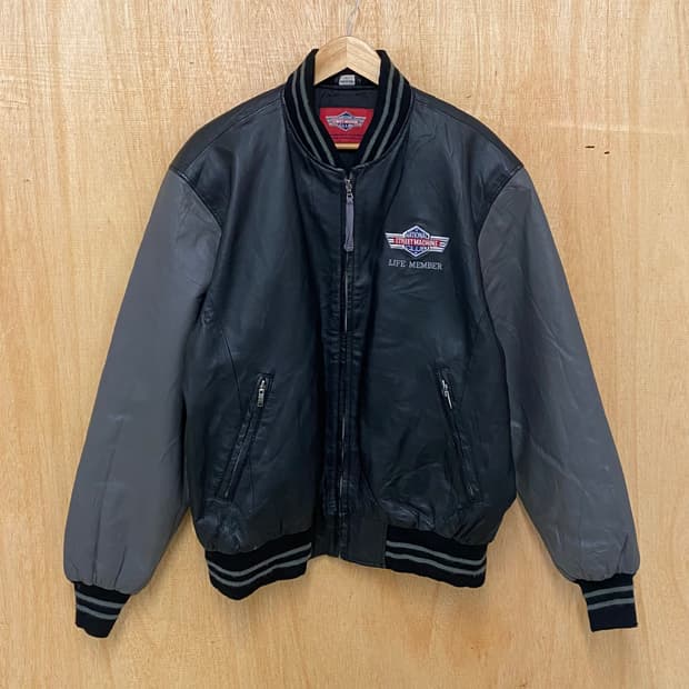VTG leather varsity jacket 레더 바시티 자켓