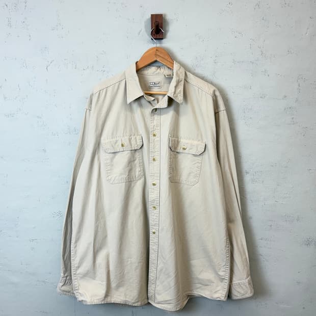L.L.Bean 엘엘빈 빈티지 투포켓 셔츠 베이지