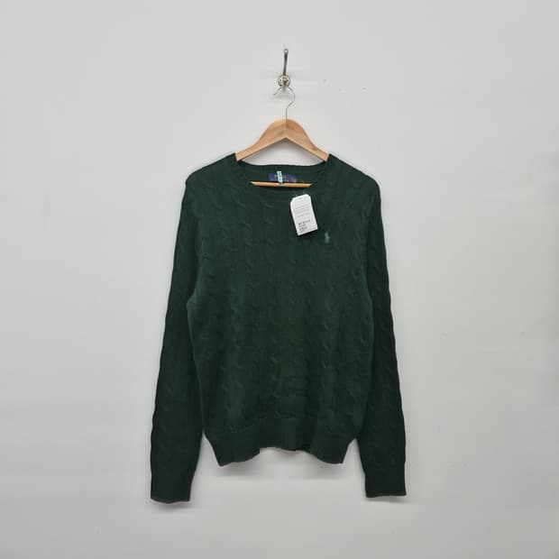 폴로 랄프로렌 케이블 니트 그린 남성 M