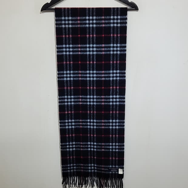 (정품) 버버리 캐시미어 목도리 체크 머플러 네이비 매장판 