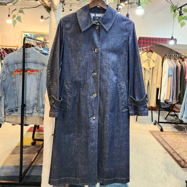 일본판 23ku 데님 코트(코튼 +리넨 블렌드)