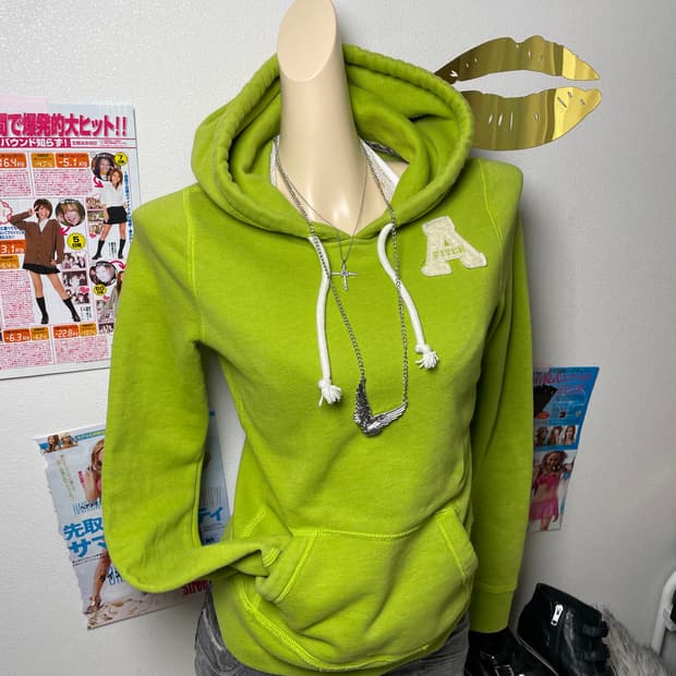 Abecrombie 연두 그린 후드티