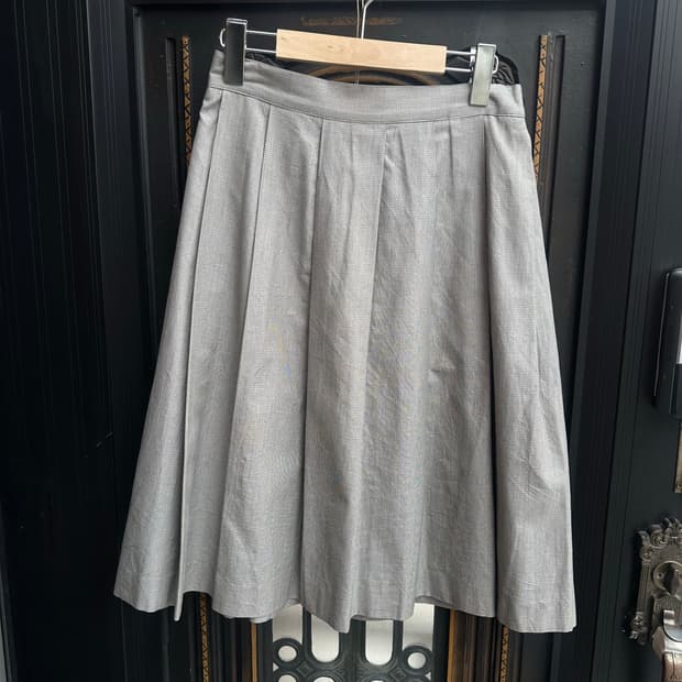 agnes b check skirt