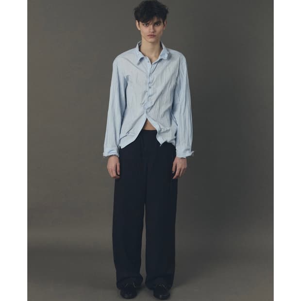 [새상품,L] 26ss yiyae 이예 와이어 셔츠 라이트블루
