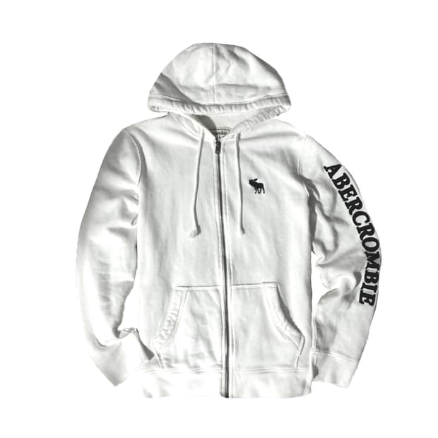 아베크롬비 순록 후드집업 화이트 네이비
