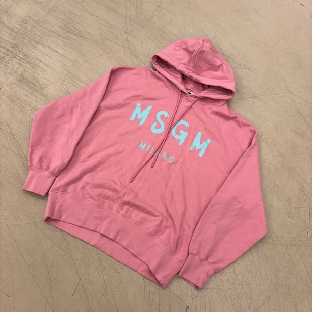 MSGM 빅로고 핑크 후드티