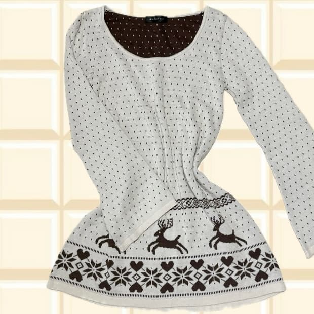 노르딕 도트 원피스 빈티지 라떼갸루 모리걸