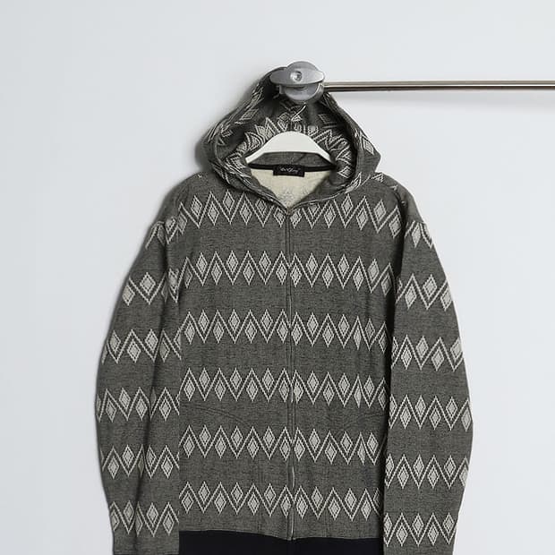  "Or glory" Pattern Zip Hoodie