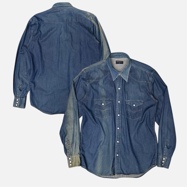 old uniqlo sunfade western shirt