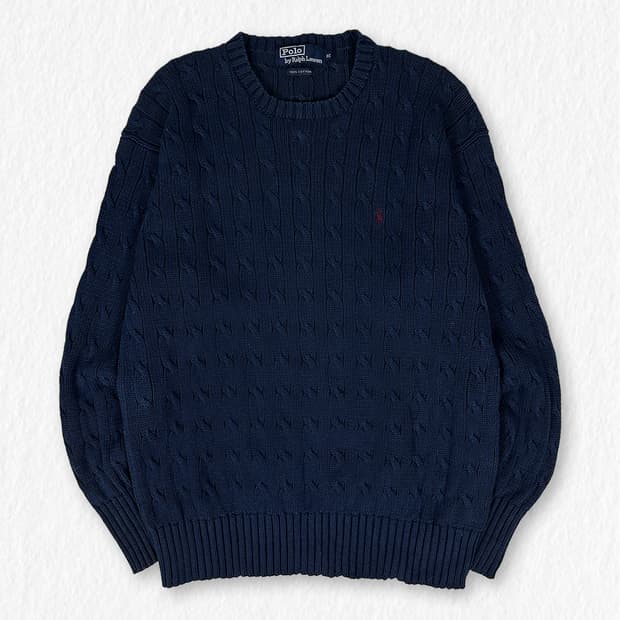 폴로 꽈배기 니트