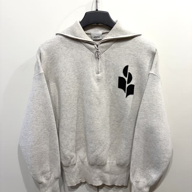 이자벨마랑 아즈라 로고 하프집업 니트