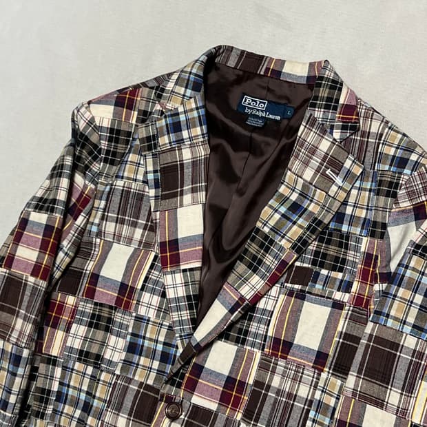 L 폴로랄프로렌 패치워크 마드리스 블레이져