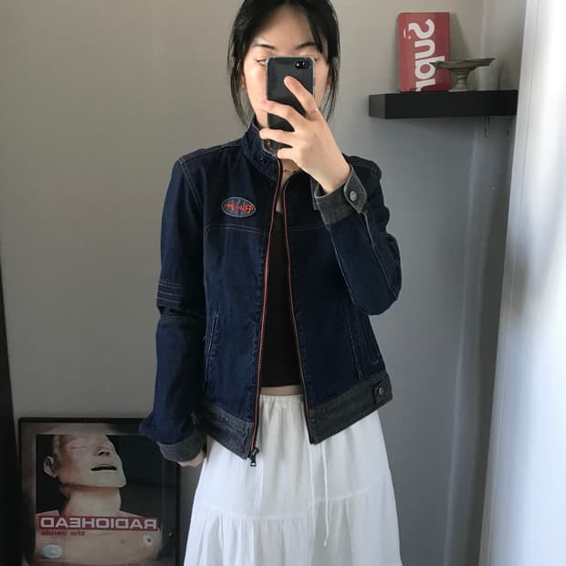 푸부 올드스쿨 데님 레이싱 자켓