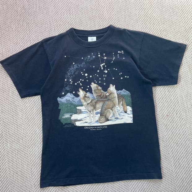 Alore usa 싱글스티치 울프 반팔티