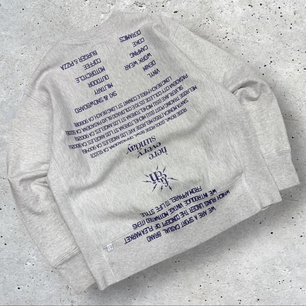 [M] fetch 페치 프린팅 맨투맨 그레이 퍼플 D168