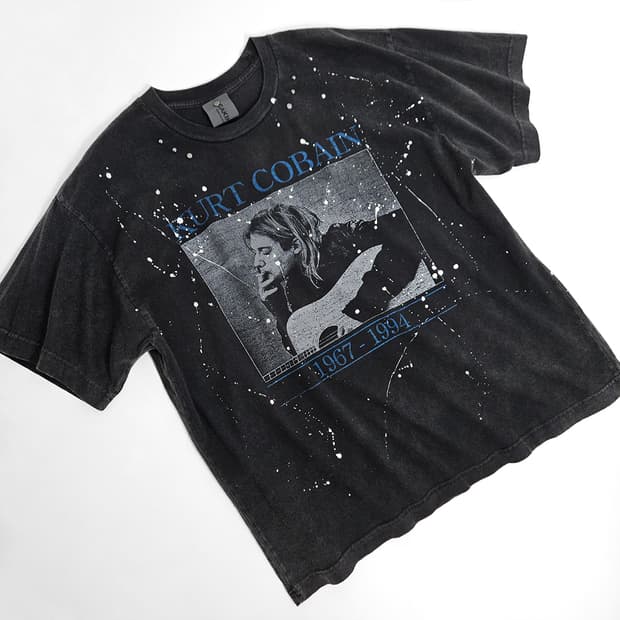 Kurt 코베인 펑크 페인팅 티셔츠 (dark gray)