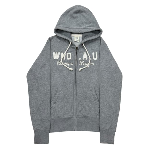 WHOAU 후아유 스펠로고 Y2K 후드집업 자켓 그레이 L