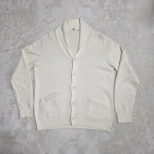 (XL)유니클로 와플 니트 숄카라 가디건